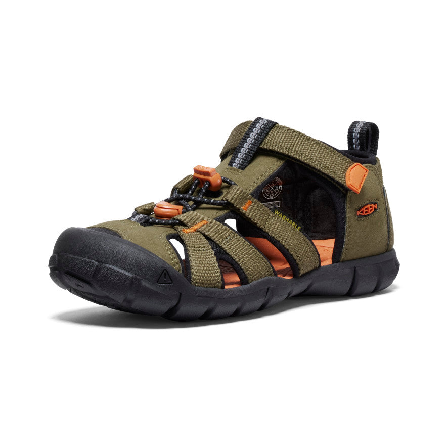 Kids' Seacamp II CNX Sandal Dark Olive/Gold Flame - Image 3