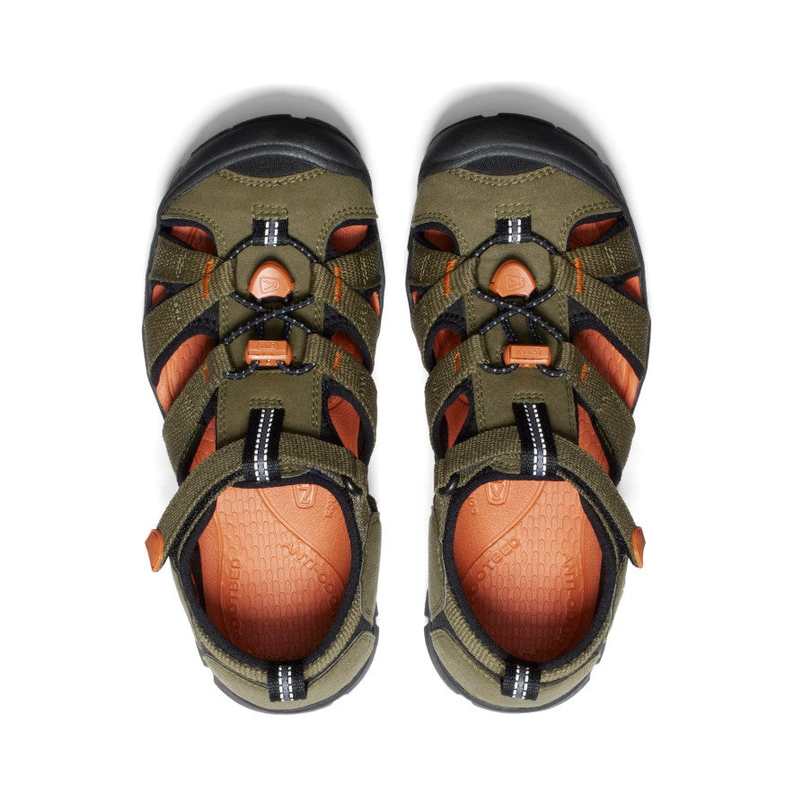 Kids' Seacamp II CNX Sandal Dark Olive/Gold Flame - Image 4